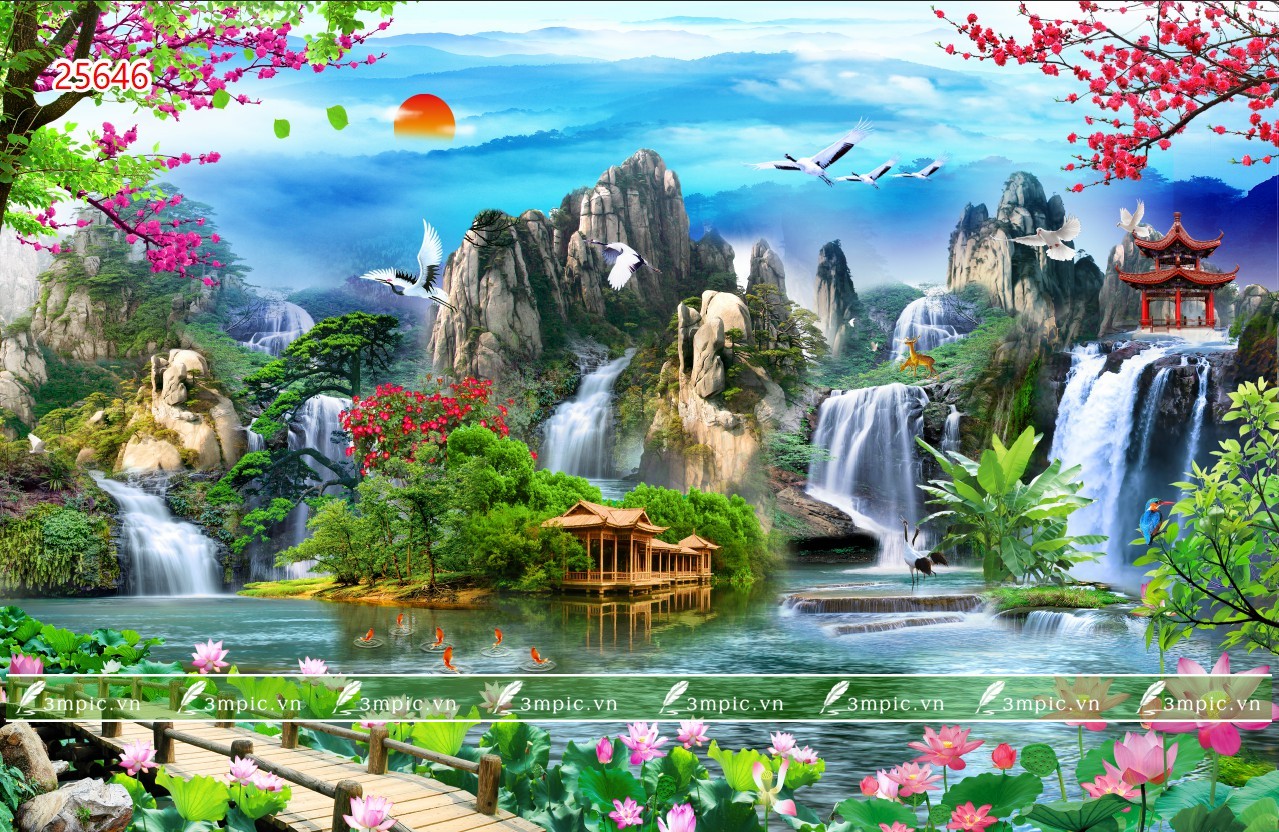 Hình ảnh phong cảnh 3d đẹp tuyệt vời để trang trí không gian sống